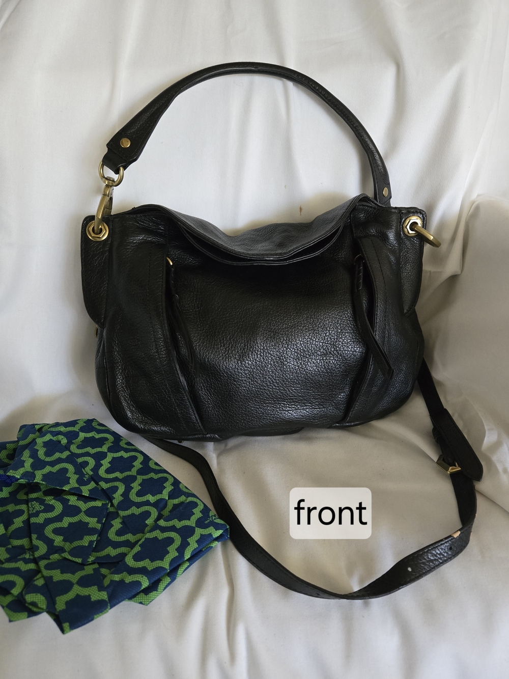 orYANY Black Leather Women's Handbag with Shoulder Strap